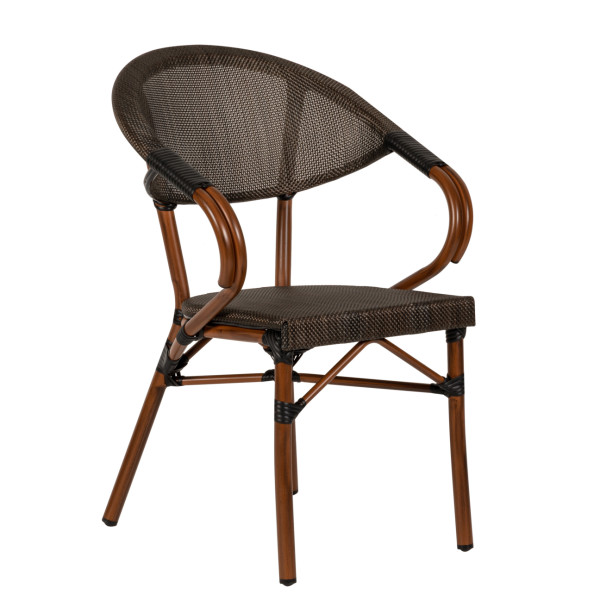 Πολυθρόνα Κήπου DALILA Καφέ/Μπαμπού 57x57x82cm