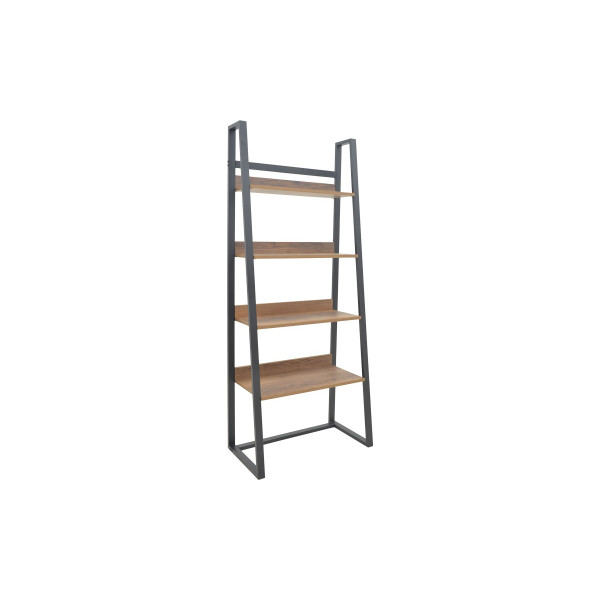 Βιβλιοθήκη Ryder pakoworld καρυδί-μαύρο 75x36x185εκ