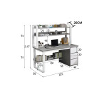Γραφείο Soco pakoworld με ραφιέρα-MDF γκρι-λευκό 120x50x147εκ