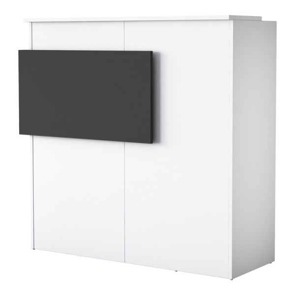 Γραφείο reception Triana pakoworld μελαμίνης λευκό-ανθρακί 110x40x110εκ