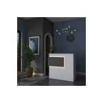 Γραφείο reception Triana pakoworld μελαμίνης λευκό-ανθρακί 110x40x110εκ
