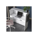 Γραφείο reception Triana pakoworld μελαμίνης λευκό-ανθρακί 110x40x110εκ