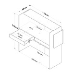 Γραφείο reception Triana pakoworld μελαμίνης λευκό-ανθρακί 110x40x110εκ
