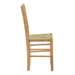 Καρέκλα καφενείου με ψάθα Damnir-Charchie pakoworld μασίφ ξύλο οξιάς λούστρο καρυδί 41x42x92εκ