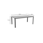 Τραπέζι Nares pakoworld αλουμίνιο ανθρακί-plywood φυσικό 180x90x72.5εκ