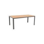 Τραπέζι Nares pakoworld αλουμίνιο ανθρακί-plywood φυσικό 180x90x72.5εκ