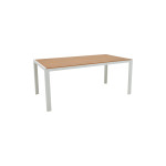 Τραπέζι Nares pakoworld αλουμίνιο λευκό-plywood φυσικό 180x90x72.5εκ
