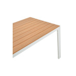 Τραπέζι Nares pakoworld αλουμίνιο λευκό-plywood φυσικό 180x90x72.5εκ