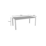 Τραπέζι Nares pakoworld αλουμίνιο λευκό-plywood φυσικό 180x90x72.5εκ