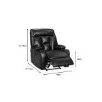 Πολυθρόνα relax με μηχανισμό massage Terpsi pakoworld μαύρο PU 80x94x102εκ