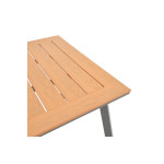 Τραπέζι Griffith pakoworld μαύρο αλουμίνιο και plywood σε φυσική απόχρωση 160x80x74εκ