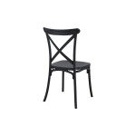 Καρέκλα Crossie pakoworld pp σε μαύρη απόχρωση 38x46.5x82εκ