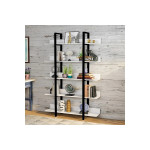 Βιβλιοθήκη Almond pakoworld λευκό-μαύρο 119x27x185εκ