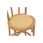 Σκαμπό μπαρ Thonet pakoworld φυσικό ξύλο οξιάς-έδρα φυσικό rattan 41x50x105εκ