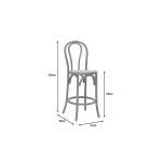 Σκαμπό μπαρ Thonet pakoworld φυσικό ξύλο οξιάς-έδρα φυσικό rattan 41x50x105εκ