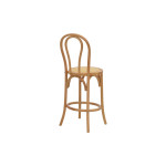 Σκαμπό μπαρ Thonet pakoworld φυσικό ξύλο οξιάς-έδρα φυσικό rattan 41x50x105εκ
