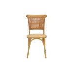 Καρέκλα Karley pakoworld φυσικό ξύλο οξιάς-έδρα φυσικό rattan 48x52x89εκ