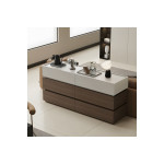 Συρταριέρα Sonlen pakoworld mdf σε καρυδί-μπεζ απόχρωση 120x40x72εκ