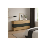Συρταριέρα Sonlen pakoworld mdf σε ανθρακί-sonoma απόχρωση 120x40x72εκ