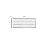 Συρταριέρα Kuanger pakoworld σε λευκή-φυσική απόχρωση 120x40x70εκ