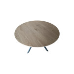 Τραπέζι Xuson pakoworld φυσικό mdf-πόδι μαύρο μέταλλο Φ120x75εκ
