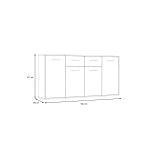 Μπουφές Drepen pakoworld μελαμίνη σε λευκό και sonoma χρώμα 162.3x34.2x81.7εκ