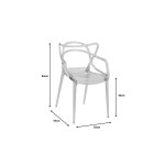 Καρέκλα Ramsei pakoworld PC διάφανο 55x53x84εκ