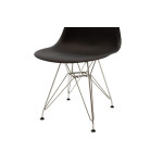 Καρέκλα Adelle pakoworld PP μαύρο-inox πόδι 46x55x81εκ