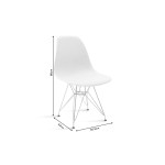 Καρέκλα Adelle pakoworld PP μαύρο-inox πόδι 46x55x81εκ
