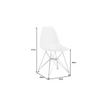Καρέκλα Adelle pakoworld PP διάφανο-inox πόδι 46x55x81εκ