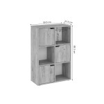 Βιβλιοθήκη Bookel pakoworld μελαμίνης σε oak απόχρωση 59.5x27.5x89εκ