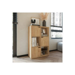 Βιβλιοθήκη Bookel pakoworld μελαμίνης σε oak απόχρωση 59.5x27.5x89εκ