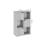 Βιβλιοθήκη Bookel pakoworld μελαμίνης σε sonoma απόχρωση 59.5x27.5x89εκ