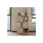 Βιβλιοθήκη Bookel pakoworld μελαμίνης σε sonoma απόχρωση 59.5x27.5x89εκ