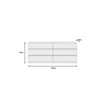 Συρταριέρα Kuanger pakoworld mdf σε λευκή απόχρωση 120x40x70εκ