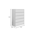 Συρταριέρα Kuanger pakoworld mdf σε λευκή απόχρωση 80x40x109εκ