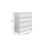 Συρταριέρα Kuanger pakoworld mdf σε λευκή απόχρωση 80x40x80εκ