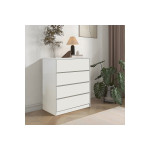 Συρταριέρα Kuanger pakoworld mdf σε λευκή απόχρωση 80x40x80εκ
