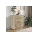 Συρταριέρα Kuanger pakoworld mdf σε φυσική απόχρωση 80x40x80εκ