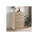 Συρταριέρα Kuanger pakoworld mdf σε φυσική απόχρωση 80x40x109εκ