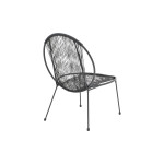 Καρέκλα κήπου Dapper pakoworld μαύρο μέταλλο-pe μαύρο 64.5x74.5x76εκ