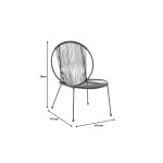 Καρέκλα κήπου Dapper pakoworld μαύρο μέταλλο-pe μαύρο 64.5x74.5x76εκ
