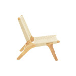 Πολυθρόνα Polisin pakoworld σχοινί-rubberwood σε φυσική απόχρωση 55x80x77εκ