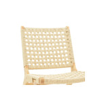 Πολυθρόνα Polisin pakoworld σχοινί-rubberwood σε φυσική απόχρωση 55x80x77εκ