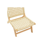 Πολυθρόνα Polisin pakoworld σχοινί-rubberwood σε φυσική απόχρωση 55x80x77εκ
