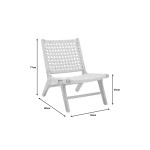 Πολυθρόνα Polisin pakoworld σχοινί-rubberwood σε φυσική απόχρωση 55x80x77εκ