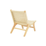 Πολυθρόνα Polisin pakoworld σχοινί-rubberwood σε φυσική απόχρωση 55x80x77εκ