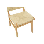 Καρέκλα Arten pakoworld σχοινί-rubberwood σε φυσική απόχρωση 60x55x85εκ