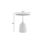 Βοηθητικό τραπέζι Kousien Inart λευκό sintered stone Φ50x60εκ