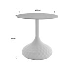 Βοηθητικό τραπέζι Fabron Inart λευκό sintered stone Φ50x52εκ